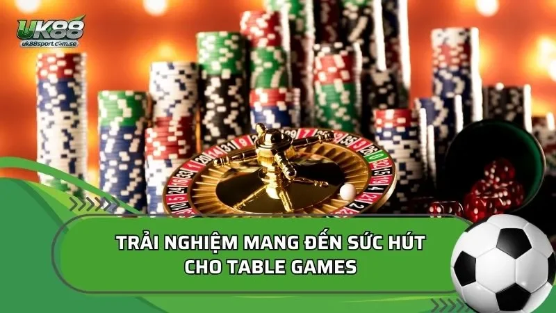 sức hút của table games UK88